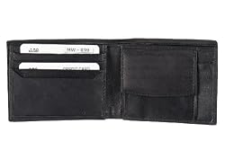 Men's New Genuine Leather Flip Coin Wallet by JBG International.