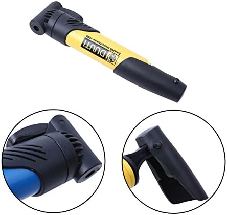 DUUTI Portable Mini Bicycle Hand Pressure Inflator Tire Pump with Bracket,Yellow