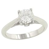 Engagement Ring w/ Pave/Bezel Diamonds .16ct (CZ ctr)