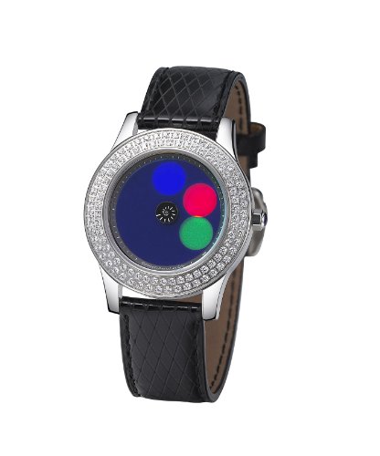 Rainbow e-motion of color Damen-Armbanduhr Elegancia crystal dot Analog Leder El47A-LB-do Preisvergleich