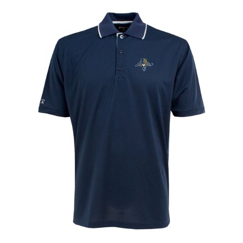 Antigua Men's NHL Florida Panthers Exceed Desert Dry Short Sleeve Polo, Navy/White, Large