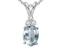 1.56 cttw Genuine Aquamarine and Diamond Pendant in 14 kt Yellow Gold