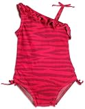 Famous Brand – Infant And Toddler Girls 1 Piece Zebra Striped Swimsuit, Fucshia (Size 2)