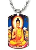 Buddha Color Dogtag Necklace w/Chain and Giftbox