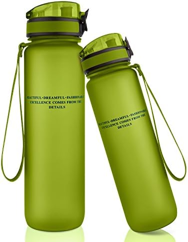 Water Bottle With Leak Proof Flip Top Lid - 32/22 Oz - Eco Friendly & Non Toxic BPA Free Tritan Plastic Water Bottle for Gym Yoga Running Hiking Cycling and Camping