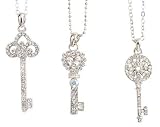 Club Pack of 24 Crystal Christmas Key Holiday Pendant Necklaces 1