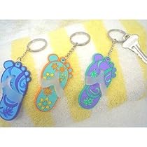12 Green Flip Flop Keychain