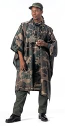 Woodland Camouflage G.I. Plus Enhanced Military Rip-Stop Poncho