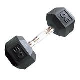 Cap Barbell Workouts Coated Hex Dumbbell, Black, 30 lb
