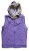 Girls Faux Fur Hooded Sweatshirt Vest, Purple, Sz XXL