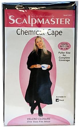 Scalpmaster 45" X 60" Black 100% Nylon Chemical Hair Coloring Salon Cape