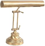 House of Troy Round Base Upright Antique Brass Piano Lamp