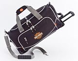 Harley-Davidson® 21 Carry On Wheeled Travel Duffel Bag by Athalon. Full Featured. Graphics. Pull Along Handle. Black. 99621-BLK.
