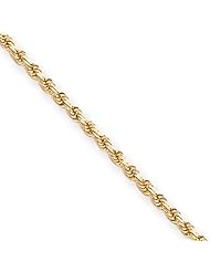 2.75mm, 10 Karat Yellow Gold, Diamond-Cut Rope Chain - 8 inch