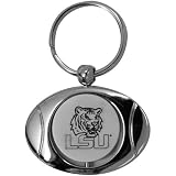 NCAA LSU Tigers Silvertone Football Spinner Keychain
