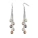 Multi-color Silver Dangle Cultured Pearl Earrings