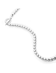Sterling Silver 18" 8mm Beaded Toggle Necklace