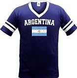 Argentina Flag International Soccer Ringer T-shirt, Argentine Soccer Mens Ringer T-shirt