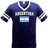 Argentina Flag International Soccer Ringer T-shirt, Argentine Soccer Mens Ringer T-shirt