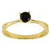 10k Yellow Gold Black Diamond Solitaire Ring (1/2 cttw)