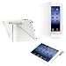 White Triangle Multi Fold Magnetic Smart Slim Full Body PU Leather Case Cover for Apple New iPad 3 4G iPad 2 with Stylus