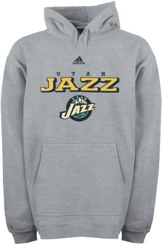 Utah Jazz Grey adidas True Fleece Hooded Sweatshirt