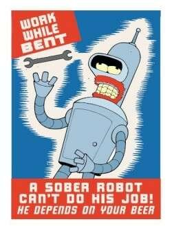 Childrens Toyshop  Toys : Futurama Tin Cubicle Sign - Work While Bent
