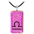 Holly Lynn Pink LIBRA Zodiac Dichroic Glass Necklace