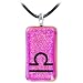 Holly Lynn Pink LIBRA Zodiac Dichroic Glass Necklace