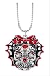 TATTOO INSPIRED PINK SUGAR SKULL WITH BOW NECKLACE