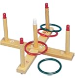 Ring Toss Set, Plastic/Wood, Assorted Colors, 4 Rings/5 Pegs/Set
