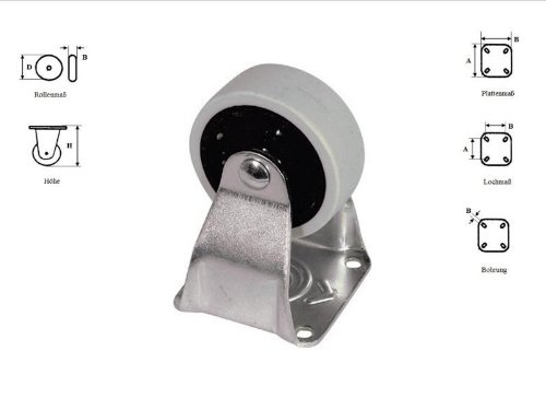 Bockrolle Kunstoff mit Stahlrahmen 50mm Durchmesser 