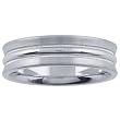 14K White Gold 6.1mm Double Millgrain Band Ring