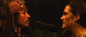 ブロマイド写真★『パイレーツ・オブ・カリビアン・デッドマンズ・チェスト』ジョニー・デップ＆オーランド・ブルーム/向き合う