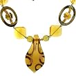 Glass Murano Necklace Gorgeous Amber Color Charm Beads Pendant By Bucasi