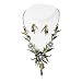 Black and Silver Flower Hand Painted Necklace Earrings Set Fashion Jewelry