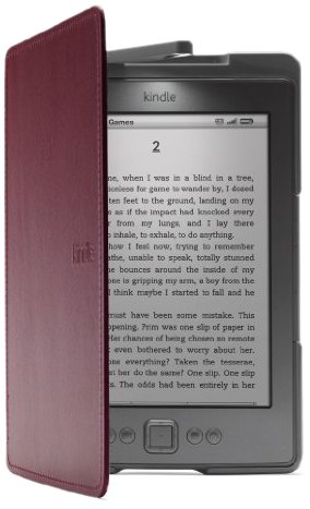 Kindle Lighted Leather Cover, Wine Purple