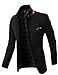 H2H Mens Fashion Slim Fit Blazer with Button Strap Collar