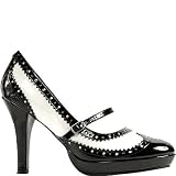 Black and White Wingtip Platform Shoes