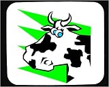 Mouse Pad with head, cow, holstein, white, black
