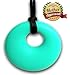 Teething Necklace Jewelry - Organic BPA Free Silicone Teether Ring Pendant Toys for Nursing Moms - Chic - Turquoise