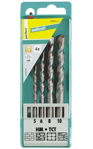 Wolfcraft 7767000 Spezial-Betonbohrer HM, Sortiment in Kunststoffkassette &Oslash; 3,0-4,0-5,0-6,0-6,0-8,0-10,0 mm