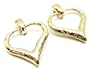 LARGE Gold Tone Filligree Hearts Clip-On Earrings (Gold Hearts)