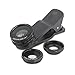 Phone Lens Apexel 3 in 1 Camera Lens Kit 180 Degree Fisheye + 0.65x Wide Angle Lens + 10x Macro Lens for Iphone 6/6s 6 Plus/6s Plus 5/5s Samsung Galaxy S6 S5 S4 Note 5 4 3 Phones Tablets Black
