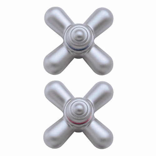 Moen 101446 Monticello Large Cross Handle Inserts, Caps Included, qty 2, Platinum