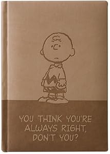 Peanuts Charlie Brown "You Think You're Always Right" Beige Journal Diary, Fully Embossed