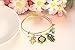 Vnox Stainless Steel Turquoise Hamsa Hand Charm Bangle Bracelet,Gold