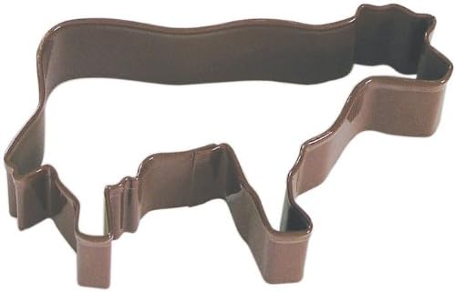 Cow Brown Poly Resin Coated Tin Cookie Cutter 3.75"