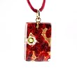 Handmade Murano Glass Pendant - Lisa Rectangle S Red/Gold Style2