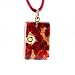 Handmade Murano Glass Pendant - Lisa Rectangle S Red/Gold Style2